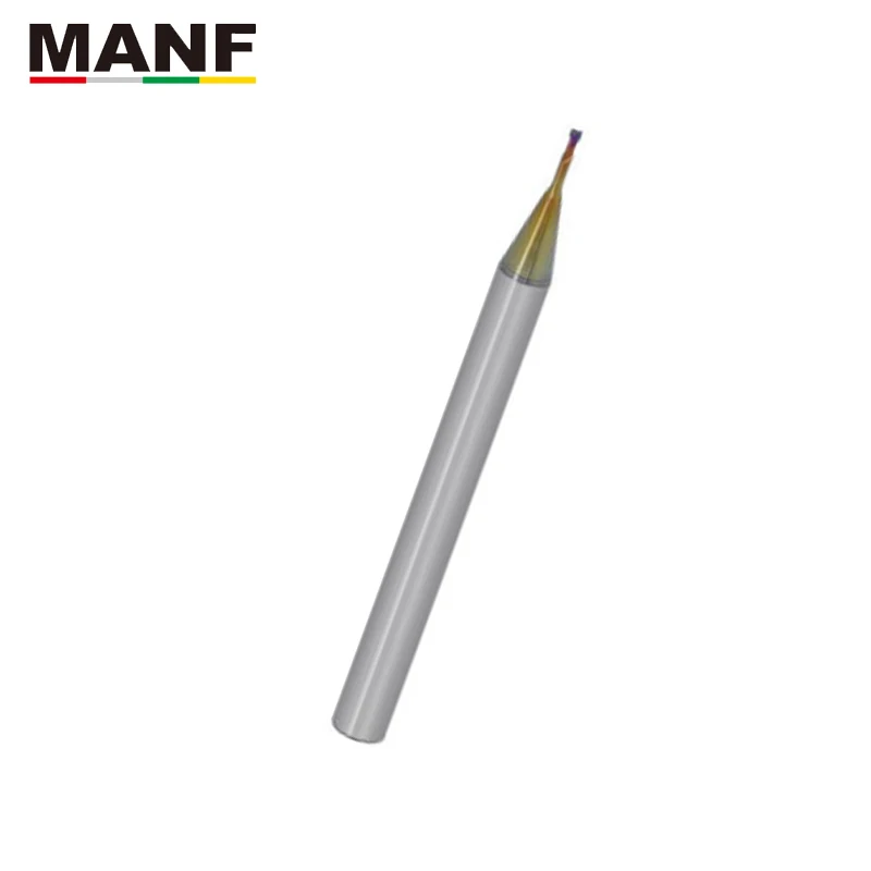 MANF 0.4 0.6Mm 0.8Mm Bulat Bola Hidung Diameter Mikro Miniatur 2 Seruling Rib Sudut Radius End Mill untuk Elektroda Tembaga