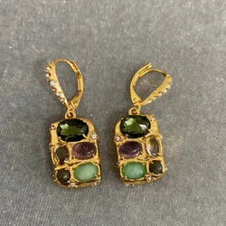 European and American Designers Design Fashionable Casual Multi-gem Earrings