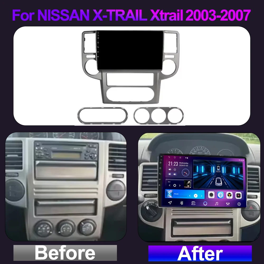 Android 15 For Nissan X-TRAIL Xtrail 2003 2004 2005 2006-2007 Car Radio Multimedia Video Player Carplay GPS Autoradio Wifi BT
