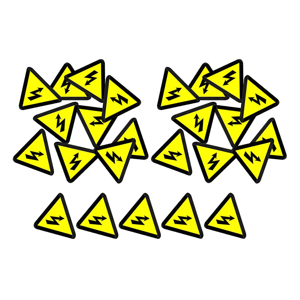50pcs High Voltage Warning Labels Electrical Stickers Triangle Safety Signs For Equipment Electric Panels Caution Symbols