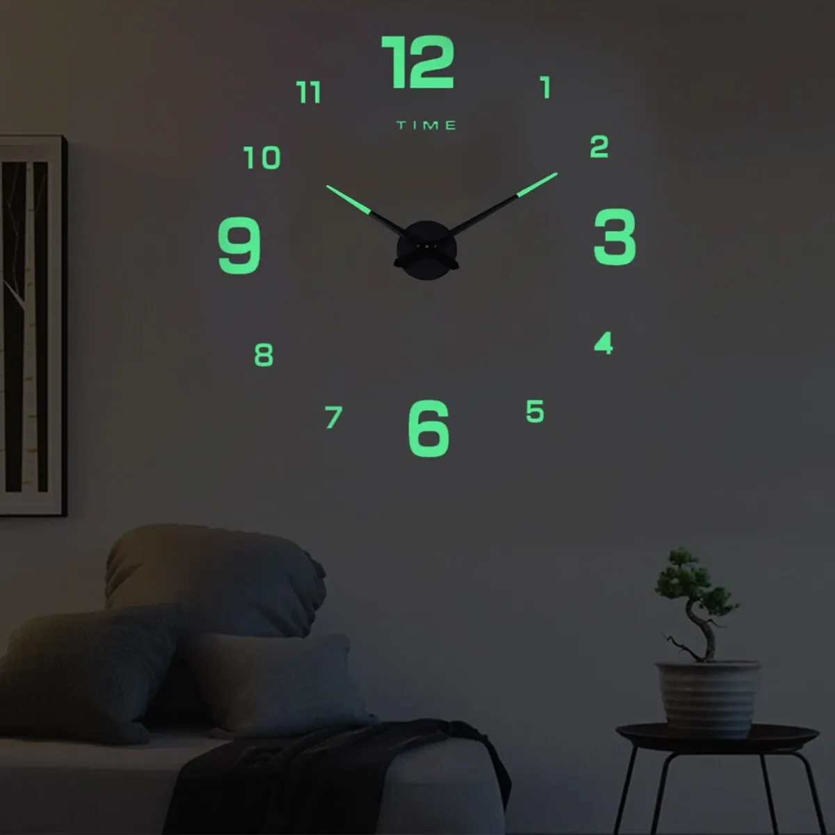 27/37/47inch 3D DIY Acrylic Mirror Stickers Quartz Klock Modern mute Home Deco Luminous Wall Clocks Large Clock watch Horloge