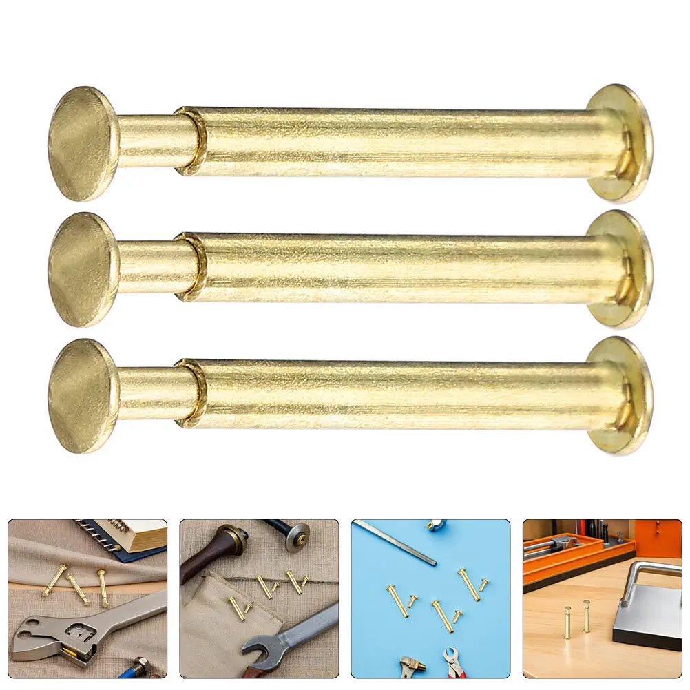 20Sets Folding Fan Rivet Kit Metal Axle Fastener Repair Hardware for Handheld Paper Fans DIY Restoration Elegant Golden 24Mm