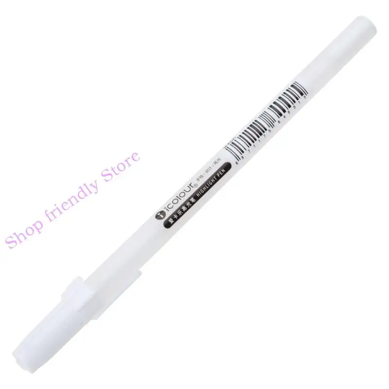 

594A White Hook Liner Pens Black Paper Highlighter Reviser 0.8mm New