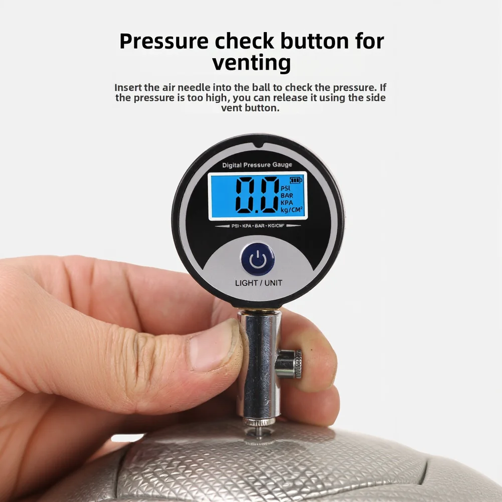 

Ball Pressure Gauge with LCD Display for Football Basketball Volleyball Referees Requiring Consistent and Repeatable Readings