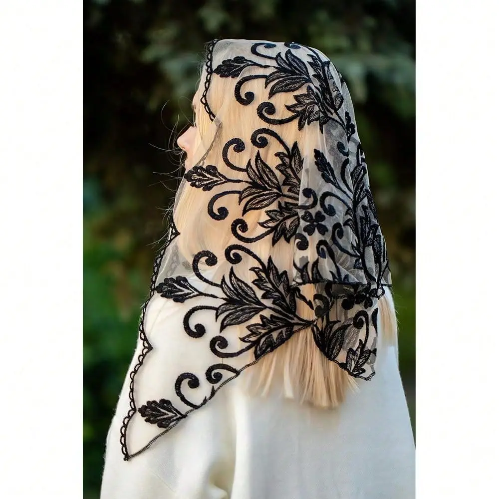 Mantilla Mass Infinity Veil Chu 1rch Lace Veil Spanish Chapel Mass Head Covering Veil Long