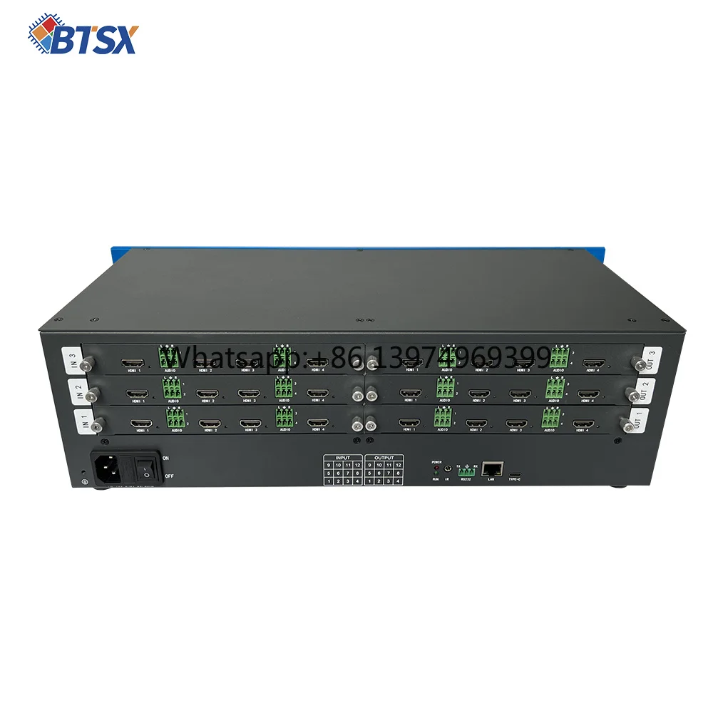4K60 Seamless Video Wall Processor 12x12 HDMI Matrix Splicer with HDMI 2.0 Input and HDMI 1.4 Output
