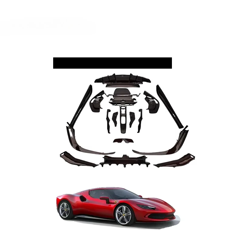 ملحقات قطع غيار السيارات مجموعات هيكل كربون جاف كامل مجموعات كاملة وإكسسوارات الديكور الداخلي لـ 296GTB