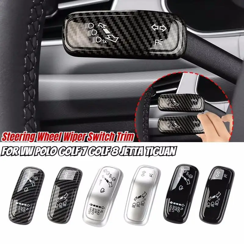 Car Wiper Switch Cover Trim for VW Polo Golf 7 Golf 8 Jetta Tiguan Steering Column Lever Protective Cap Interior Accessories