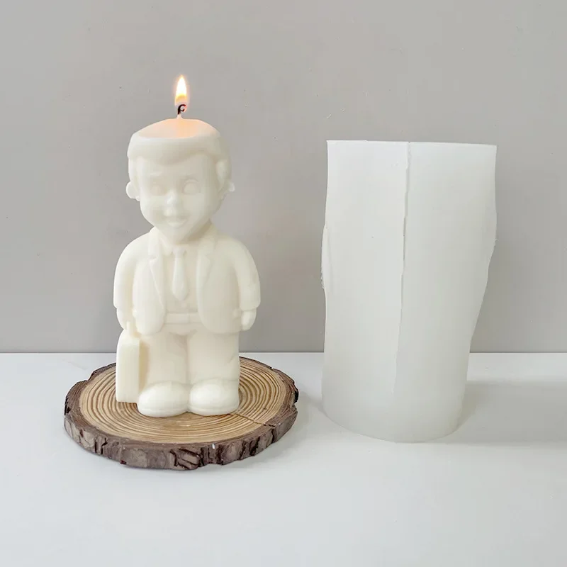 Creative Boy Silicone Mould DIY Resin Home Decoration Scented Plaster Candle Mould