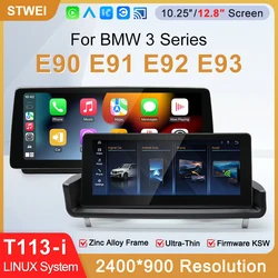 STWEI 2026 New Slim Linux System 12.8inch 2400X900 Resolution For BMW 3Series M3 E90 E91 E93 Wireless CarPlay Auto player  KSW
