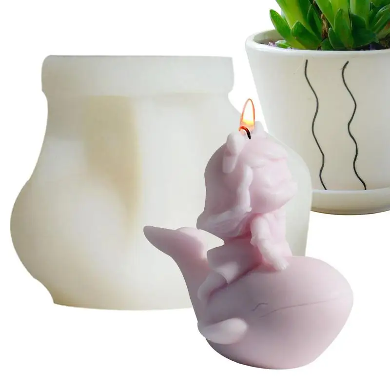 Anime Girl Candle Mold Girl Whale Aromatherapy Candle Mold Soap Wax Tool Creative Clay Casting Craft Home Decor Crafts For