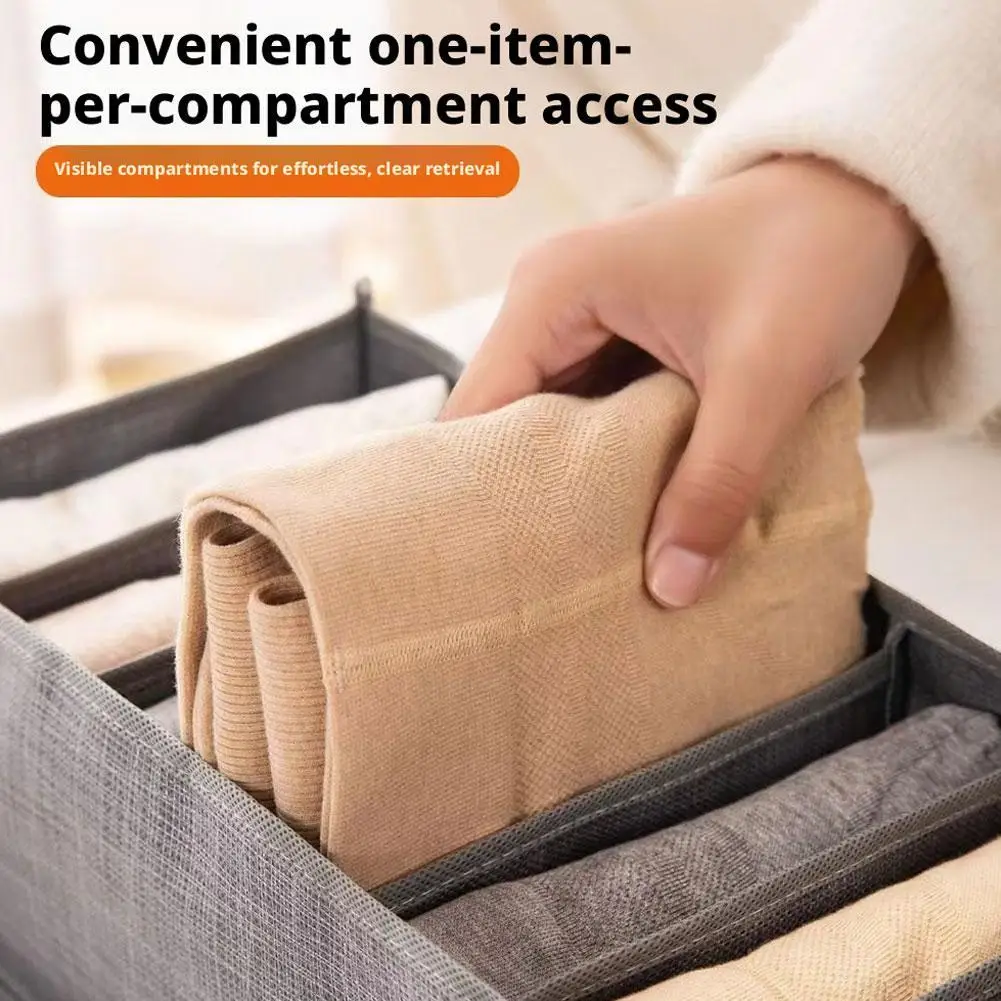 Caja organizadora de ropa interior, organizador de pantalones para el hogar, caja de almacenamiento de jeans, perchero para pantalones, caja de almacenamiento con divisiones, caja organizadora