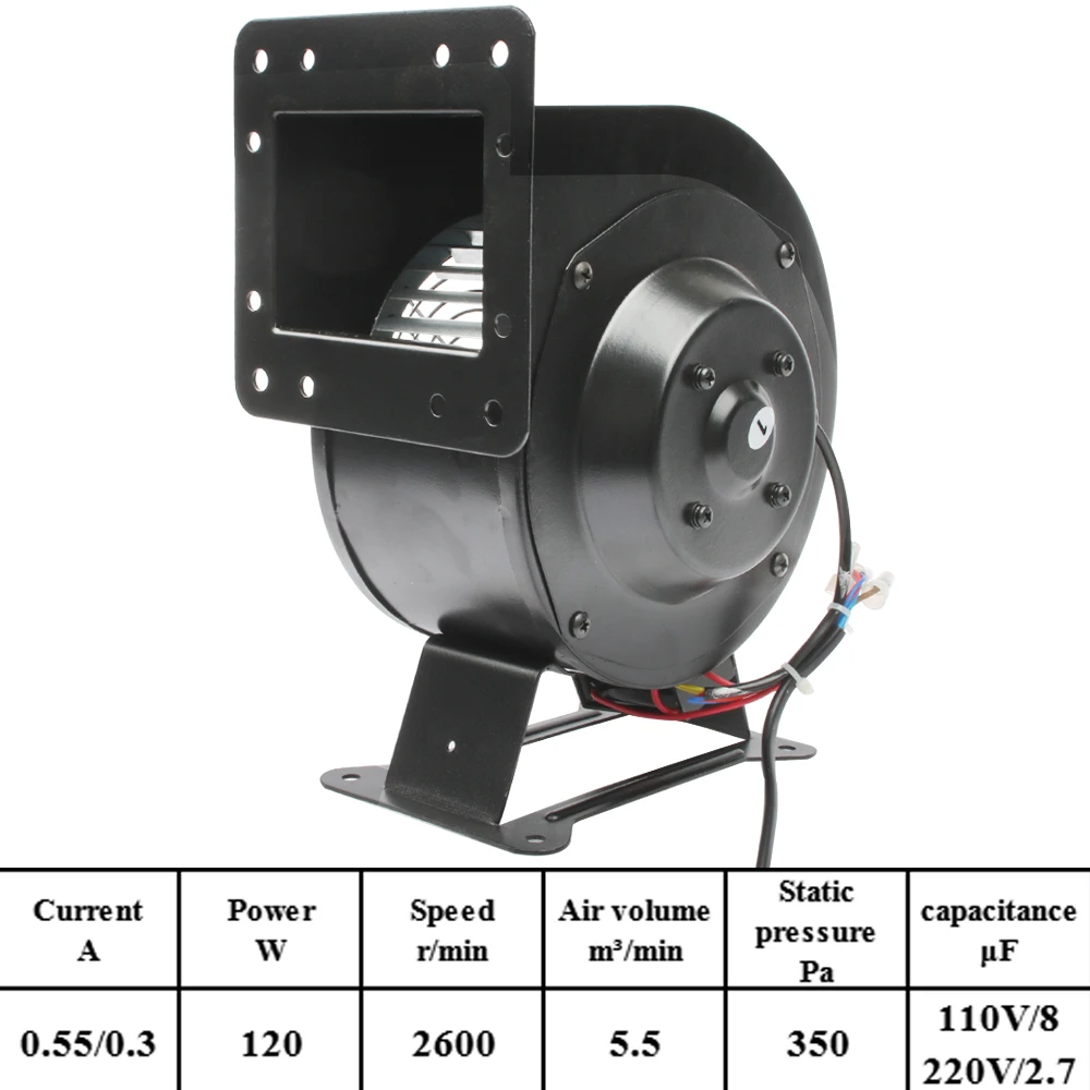 Imagem -02 - Pequena Poeira Exaustão Ventilador Elétrico Modelo Inflável Ventilador de ar Centrífugo 220v 110v 130flj5 120w