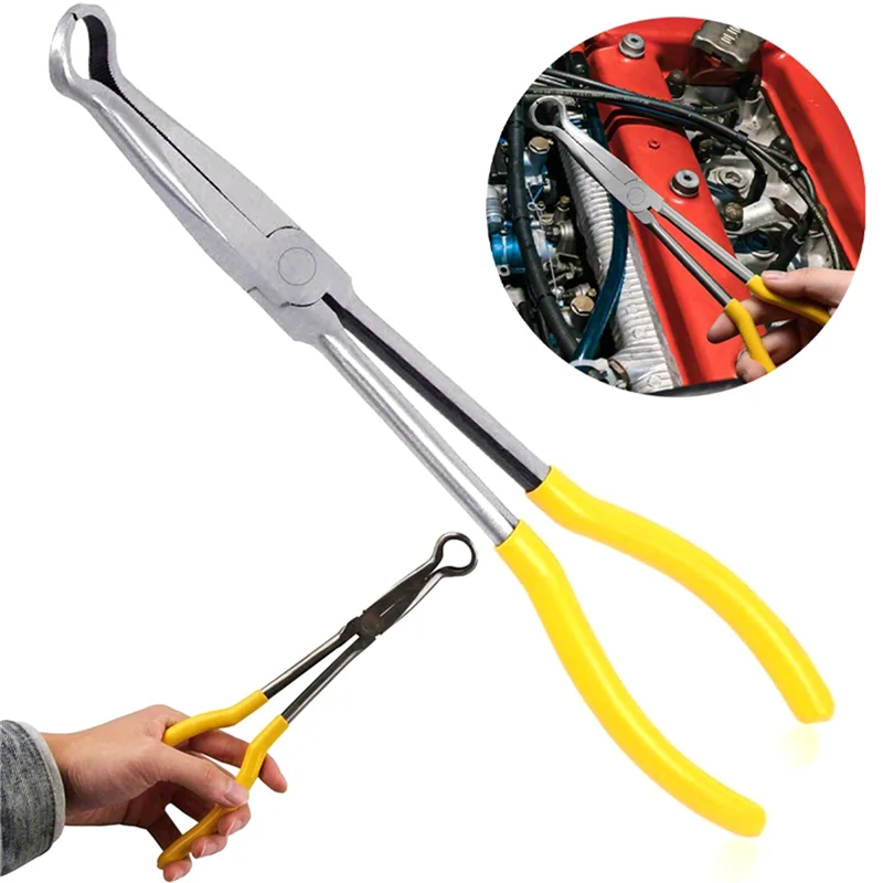 Alicate de vela de ignição de longo alcance AAAN-Premium-ferramenta de manutenção de motor Design de nariz de anel seguro, alças antiderrapantes", tamanho 11""