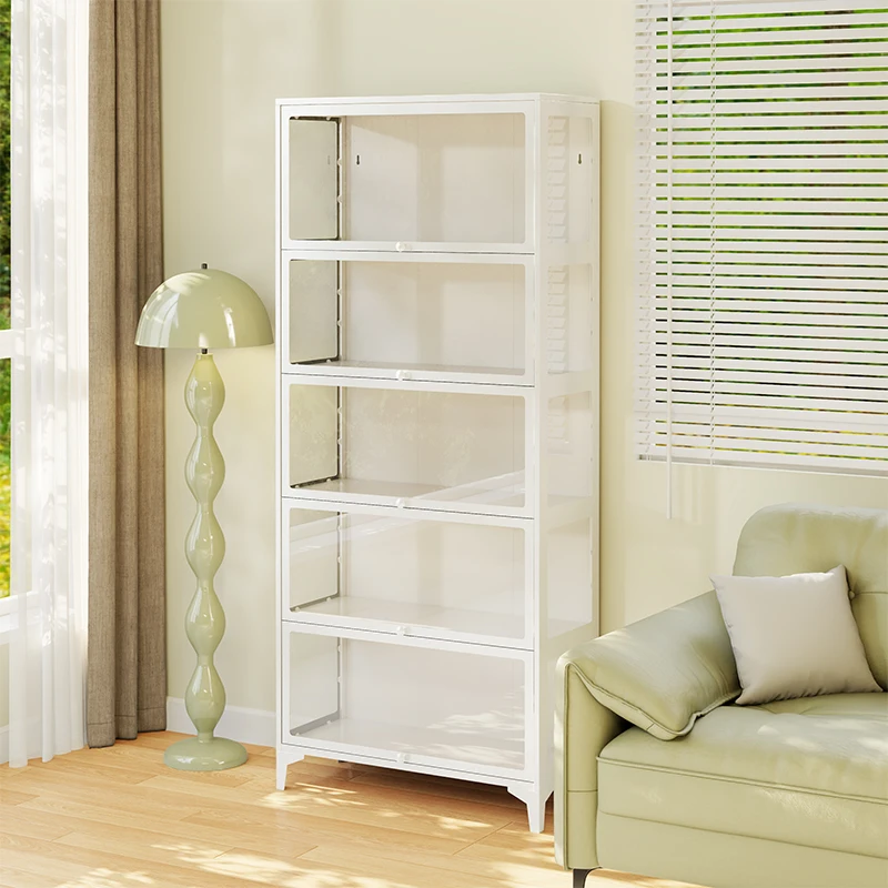 Figure display cabinet with lamp glass door pain cabinet single-layer heightened transparent display rack household blind