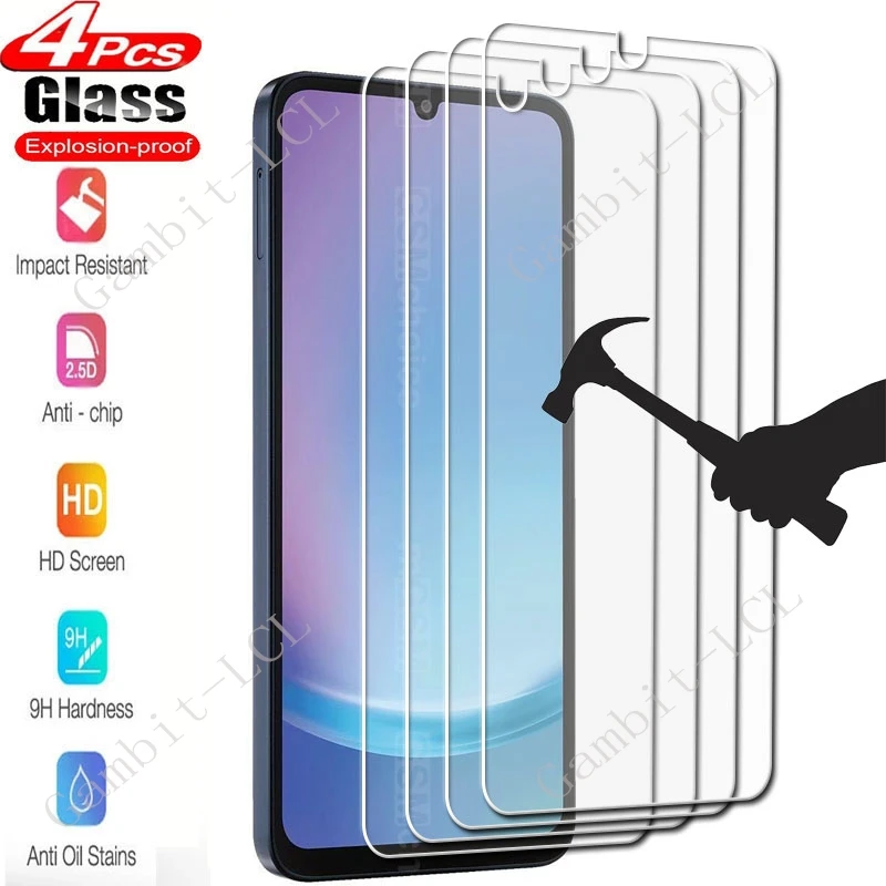 4PCS For Samsung Galaxy A06 A26 A36 A56 F06 F16 M06 M16 5G S25 S25 Ultra S25+ Plus Screen Protector Tempered Glass Film Cover