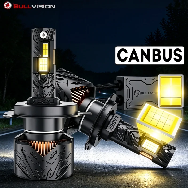 Bullvision H4 Led CANBUS Headlights H7 H11 H8 H9 9005 9006 HB3 HB4 9012 HIR2 Fog Lamp 6000K White High Power 5570 CSP Chips 2Pcs