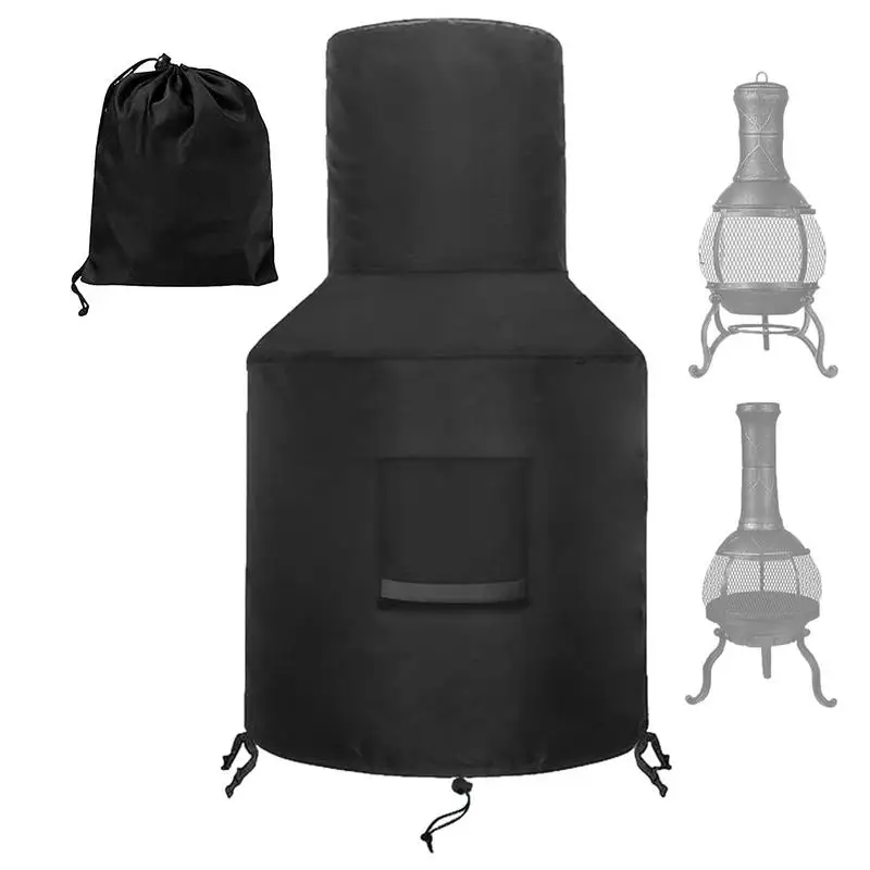 Waterproof Chiminea Cover Weather-Proof Chiminea Protector Covers Patio Fire Pit Heater Cover With Drawstring Bag Outdoor Patio