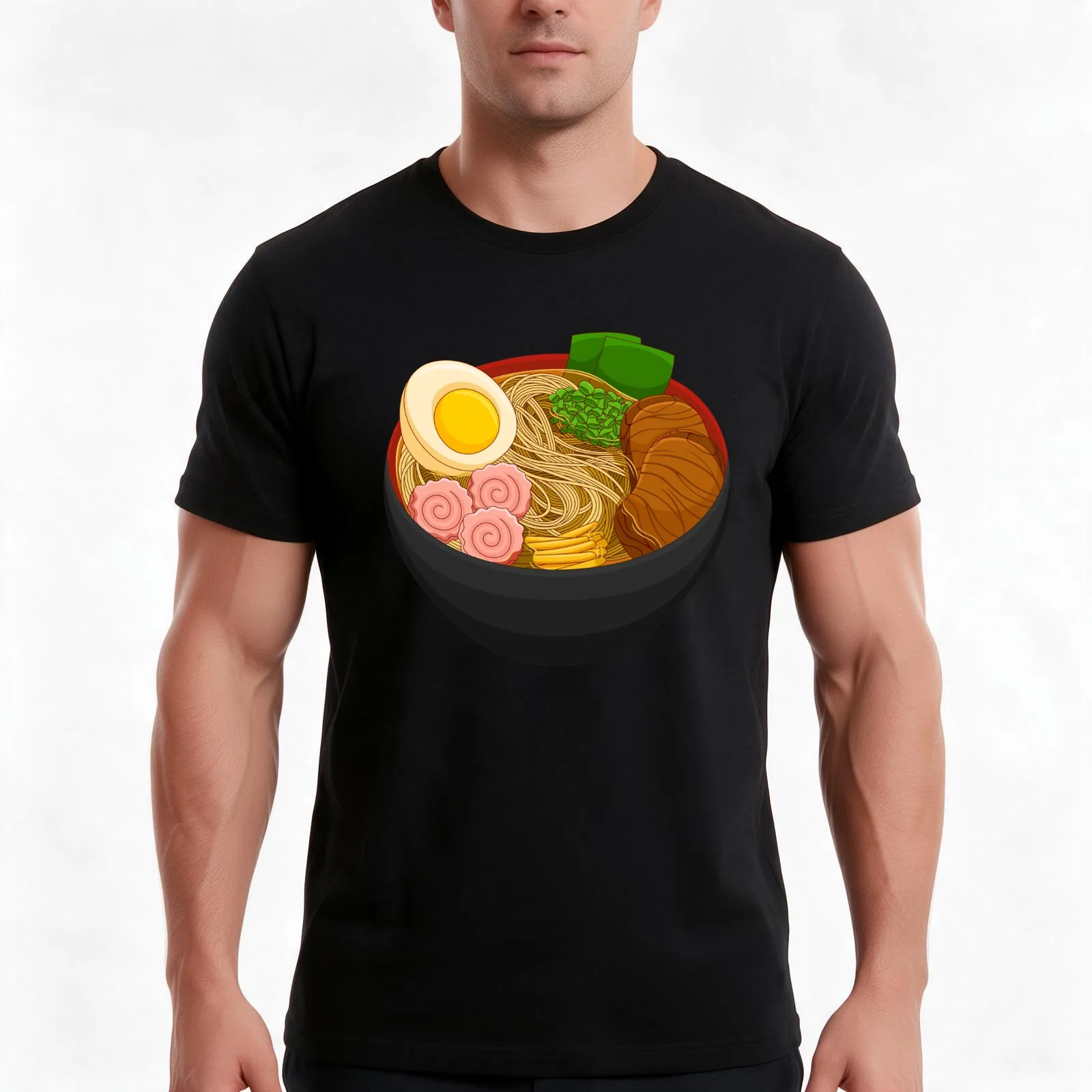 Ramen Japanese cuisine T-Shirt, Summer Casual Cotton Tee, Oversized Streetwear Tops, Vintage Graphic Print, Unisex Men Women
