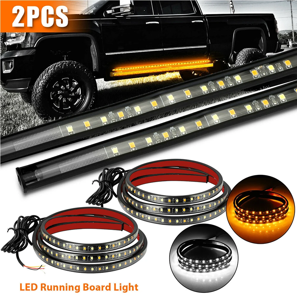 

2pcs Truck Running LED Board Lights 12-24V LED Side Marker Lights Daytime Running Light Flexible Light Bar Universal