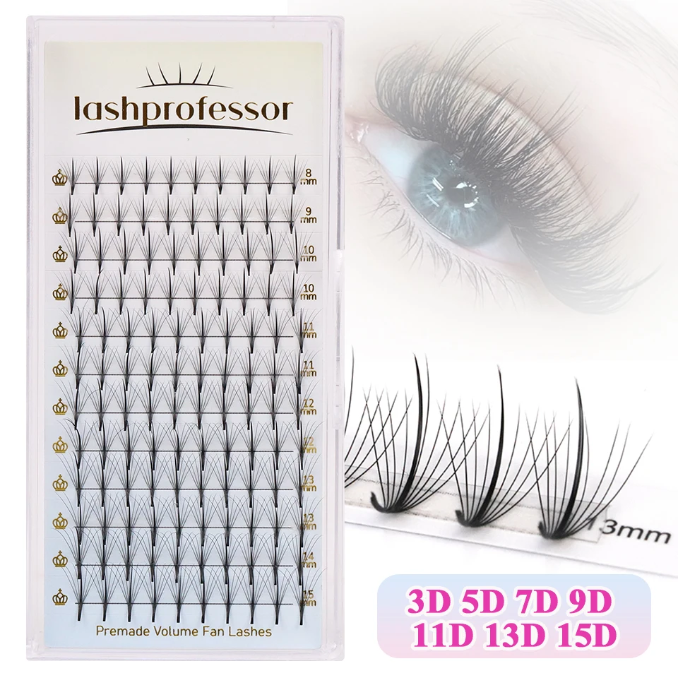 

Premade Wispy Fan Lashes 3D 5D 7D 9D 11D 13D 15D Fans Spike Eyelash Extension Individual Sandwich Faux Mink Spike Lashes Cluster