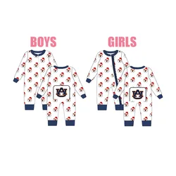 Wholesale Toddler Christmas Clothes Uniforms Team Sleeper Fall Long Sleeve Boys Girls Baby Romper