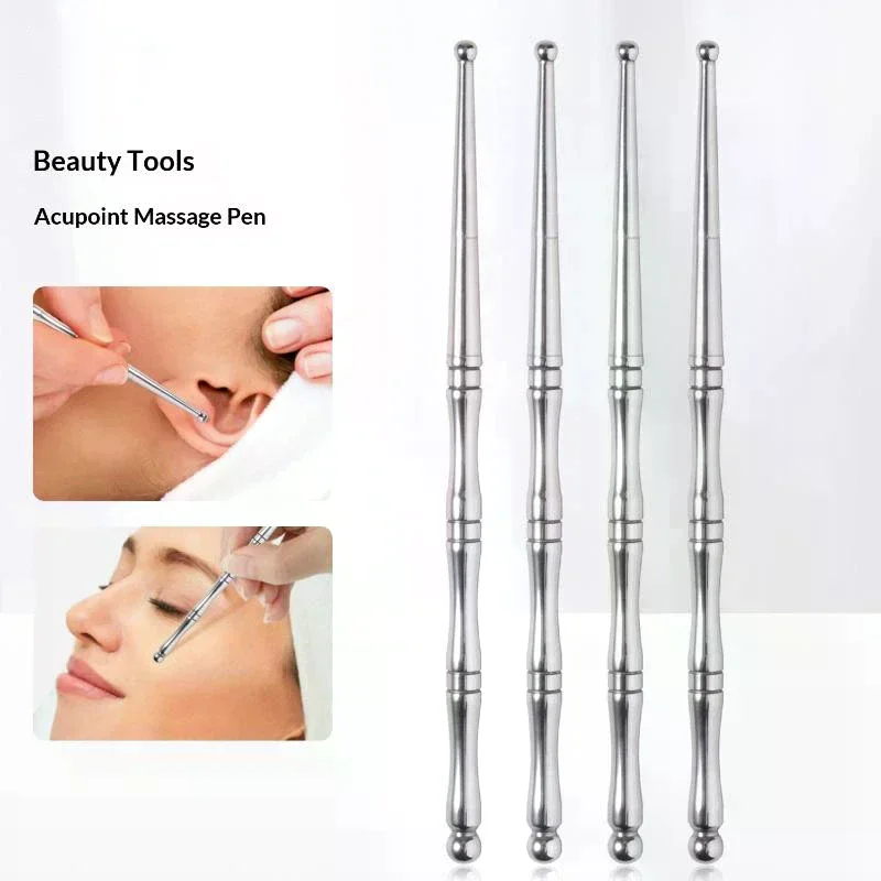 1/3PC Acupuncture Double Head Face Ear Massage Tool Steel Acupressure Pen Body Acupoint Probe Muscle Soothing No Pain