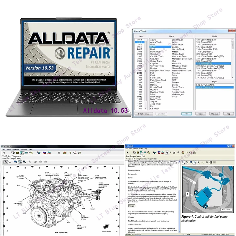 Alldata 10.53 2024 Automotive Diagnostic Software provides all data technical support for cars and trucks with wiring diagrams