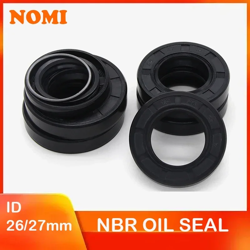 

ID 26/27mm Nitrile Rubber Seal TC-26/27*34/35/37/38/47/48/52/55*6/7/8/10mm Black NBR Rubber Shaft Double Lip Oil Seals Gasket