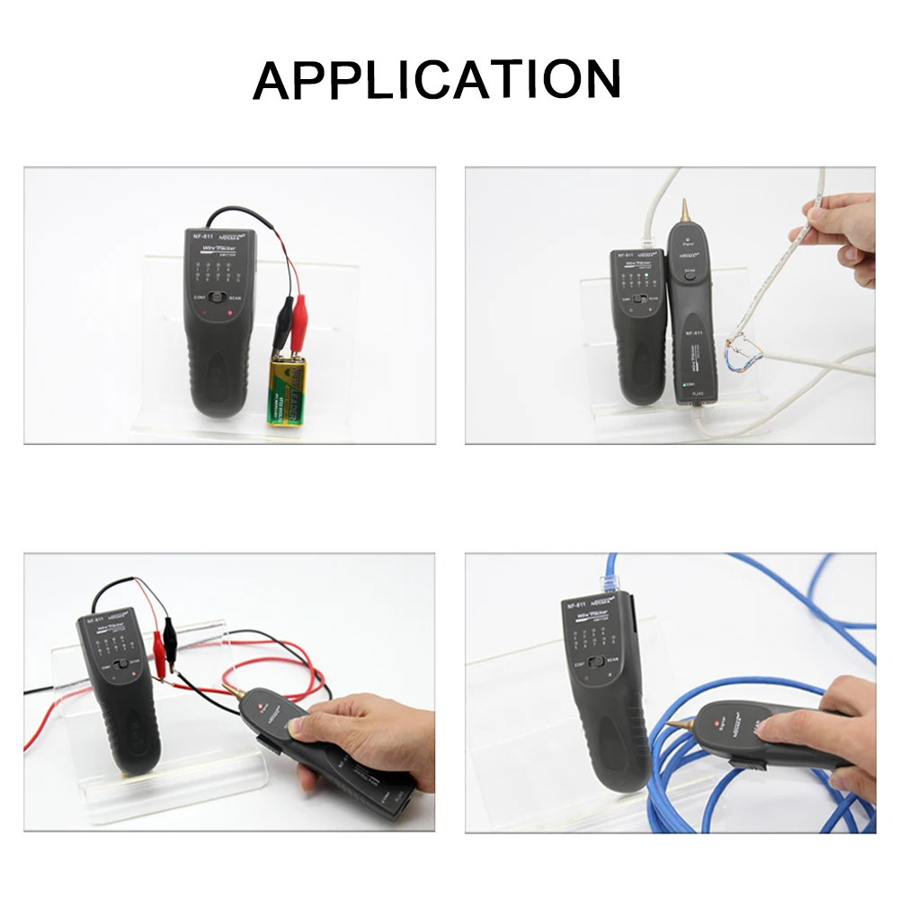 NOYAFA NF-811 Network Cable Tester RJ45 RJ11 Telephone Wire/Cable Detector Fault Locator Pressure and Burn Resistant 60V