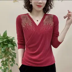Spring Autumn New Mesh Fashion Women's Clothing T-Shirts Skinny Elegant Stylish All-match Korean Simplicity Trend Fashion Tops