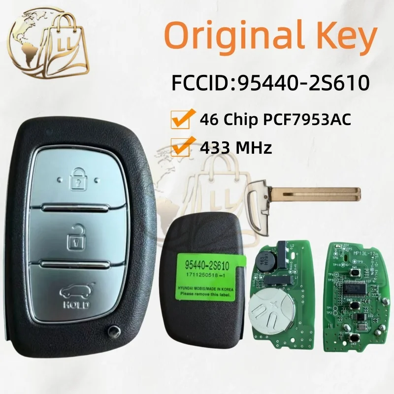 Original and After Market For 2013-2015 Hyundai Tucson IX35 Smart Remote Car Key 3 Buttons 433 MHz Part Number 95440-2S610