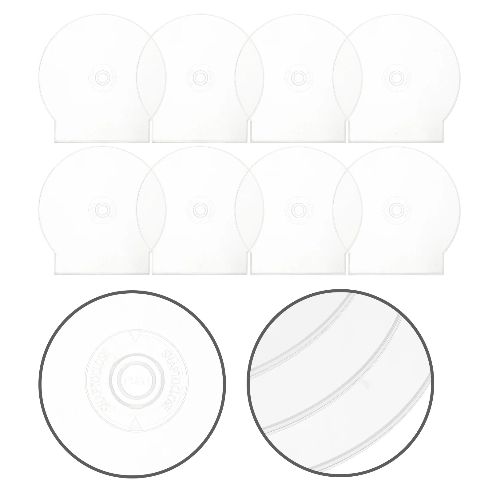 

20Pcs Optical Disc Cases White Transparent Halfround Clamshell Protective Jewel Case Disk Storage Holder for Media Organization