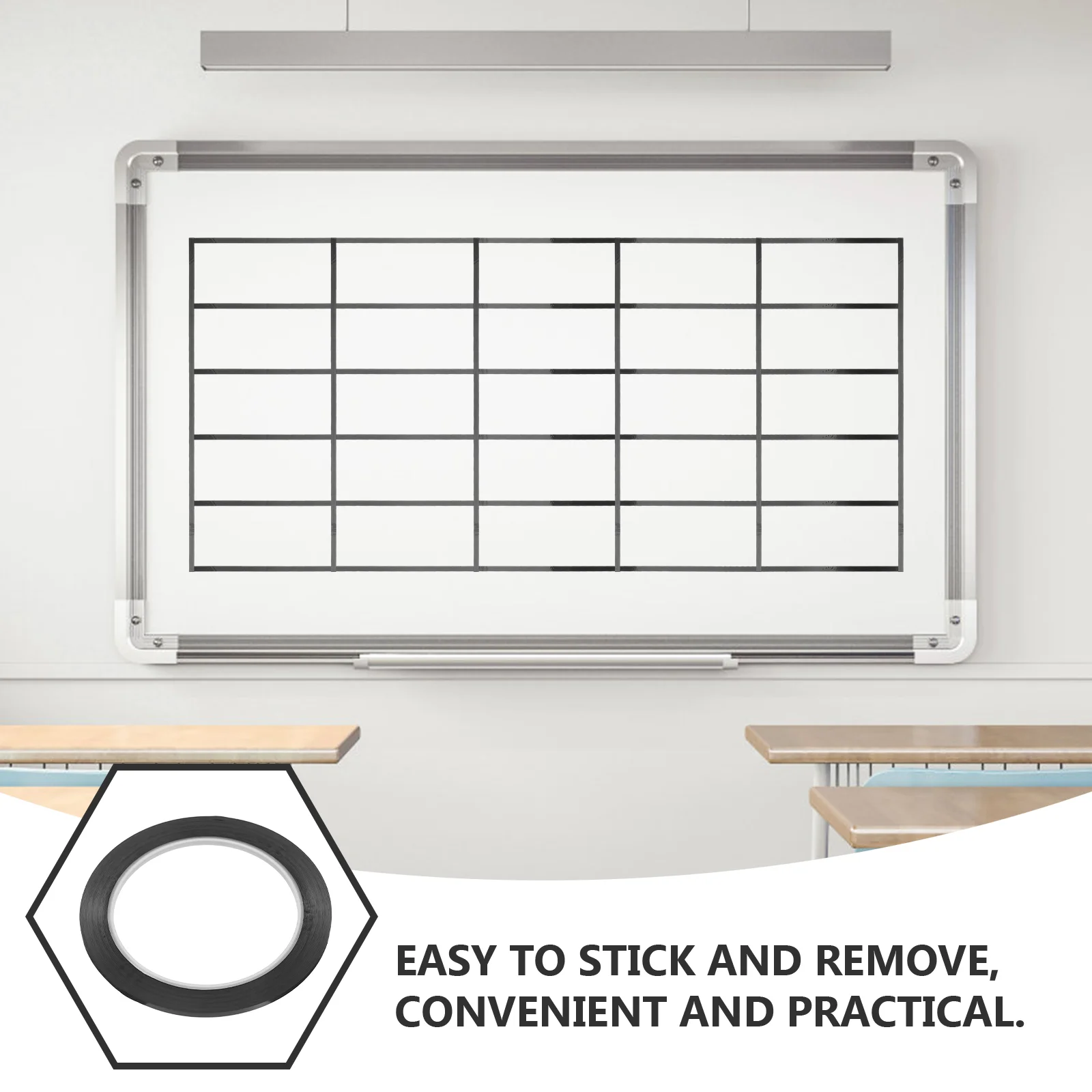 8 Pcs Black Tape Even Lines Marking Double Easy to Remove Drafting Border Adhesive