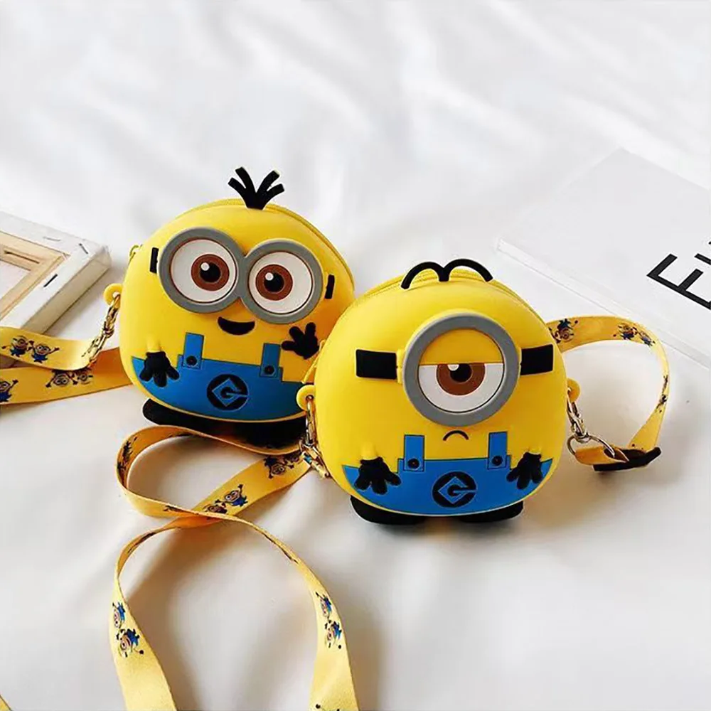 

Minions Bags Anime Figure Coin Purses Silicone Shoulder Bags Waterproof Wallet Satchel Cartoon Backpacks Birthday Gifts For Kids