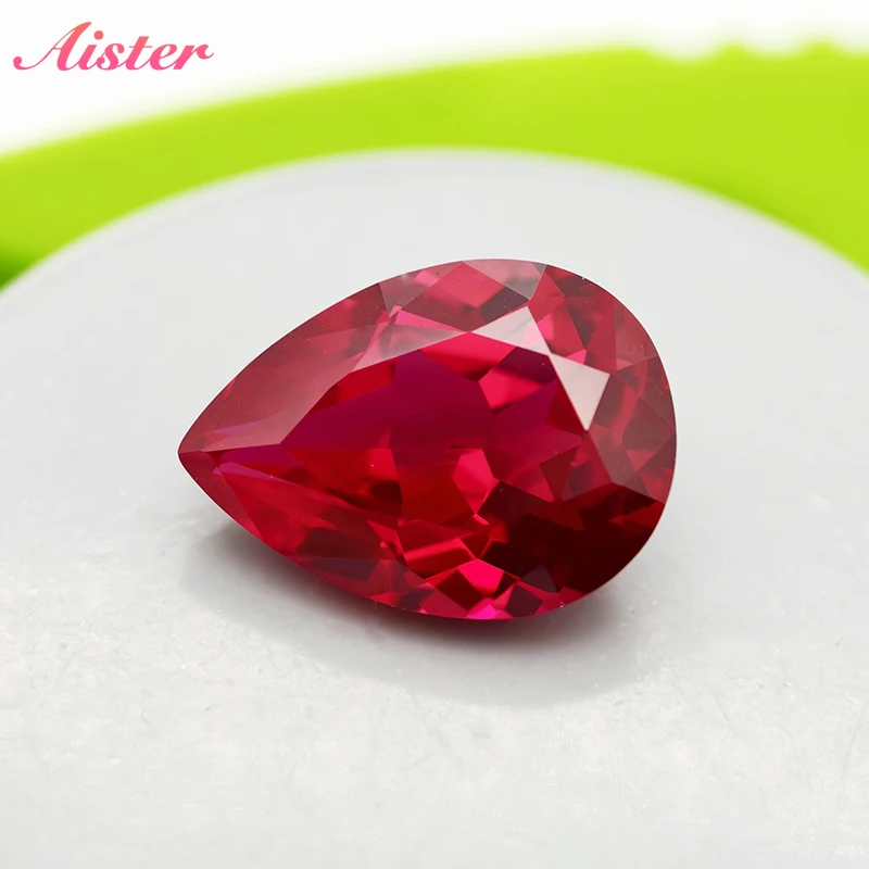

Top Pigeon Blood Pear Cut Lab Grown Ruby Gemstone Diamond With AGL Certificate for Jewelry Making
