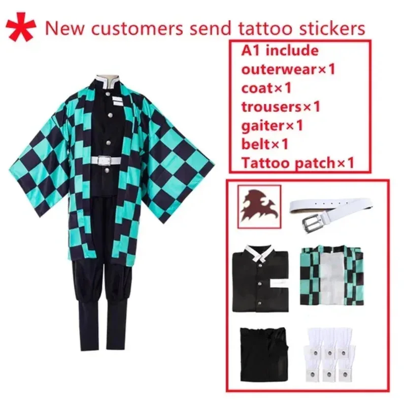 

Anime Kamado Demon Butchers Kimetsu Cosplay Costume Wig Mask Kimono Mantel Halloween Uniform Adult Kidsx;3, '6. ff;9,