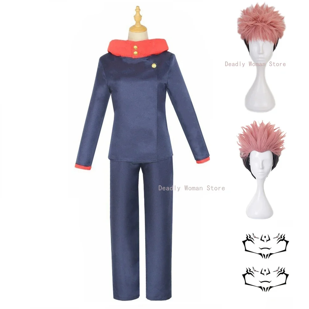 

Itadori Yuji Cosplay Costume Anime Jujutsu Kaisen School Uniform Megumi Fushiguro Suit Nobara Kugisaki Outfit Party Wigs