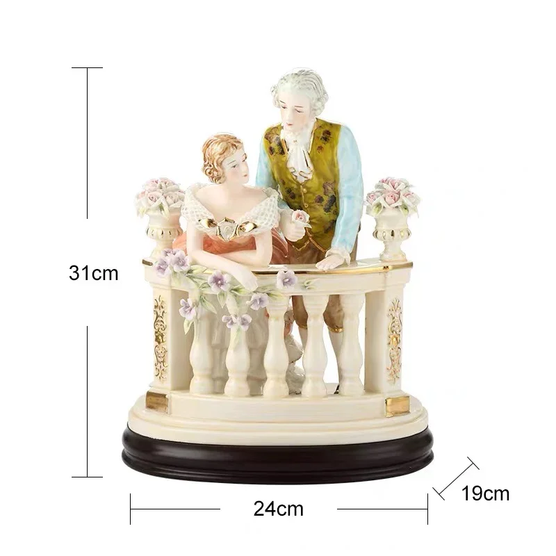 European style ceramic ornaments, exquisite lace porcelain figurines, character decorations, handcrafted and creative home