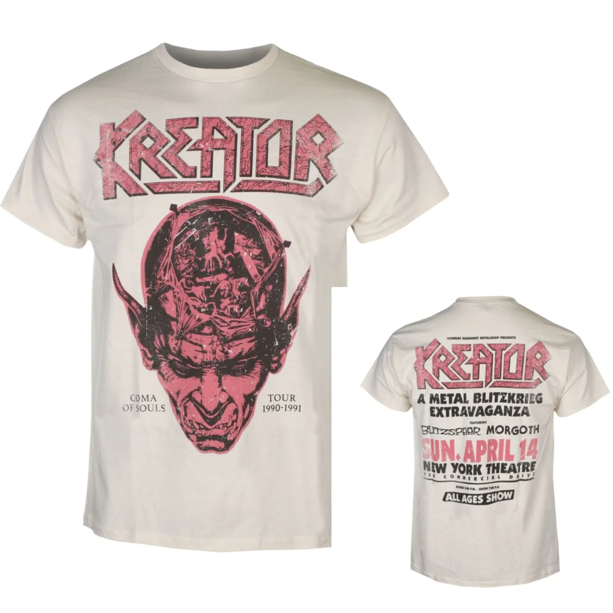 2026 Y2k Kreator Demon Battlefield Printed T-shirt Thrash Metal Band Style Daily T-shirt - Suitable for Both Men and Women