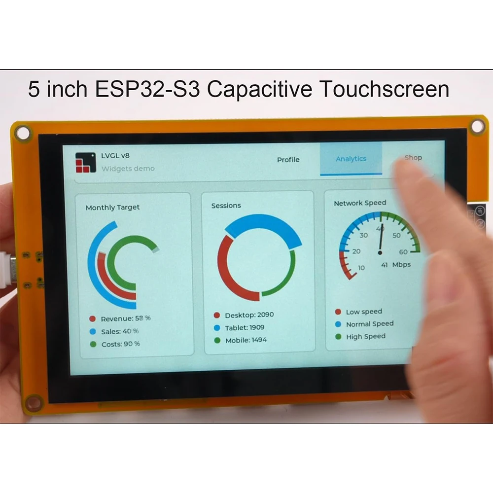 ESP32-8048S050C-I 5.0" inch ESP32-S3 IPS Display TFT LCD Module ST7262 Capacitive Touch Screen 800x480 ESP32-S3 for Arduino IDE
