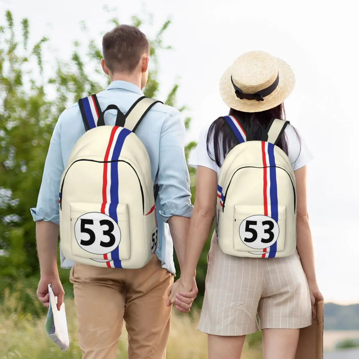 

Herbie Number 53 Backpack Student Boys Girls BookBag Children School Bag Laptop Shoulder Bags for Men Women