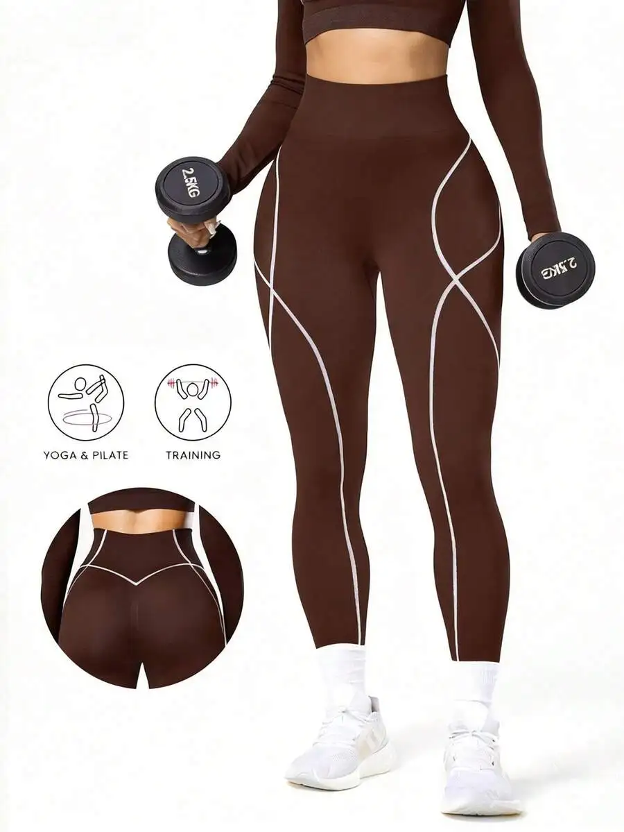 

High Elastic Seamless Yoga Leggings Mesh Panel Design Seamluxe Sport Breathable Fitness Workout Sports Trousers For Ladies