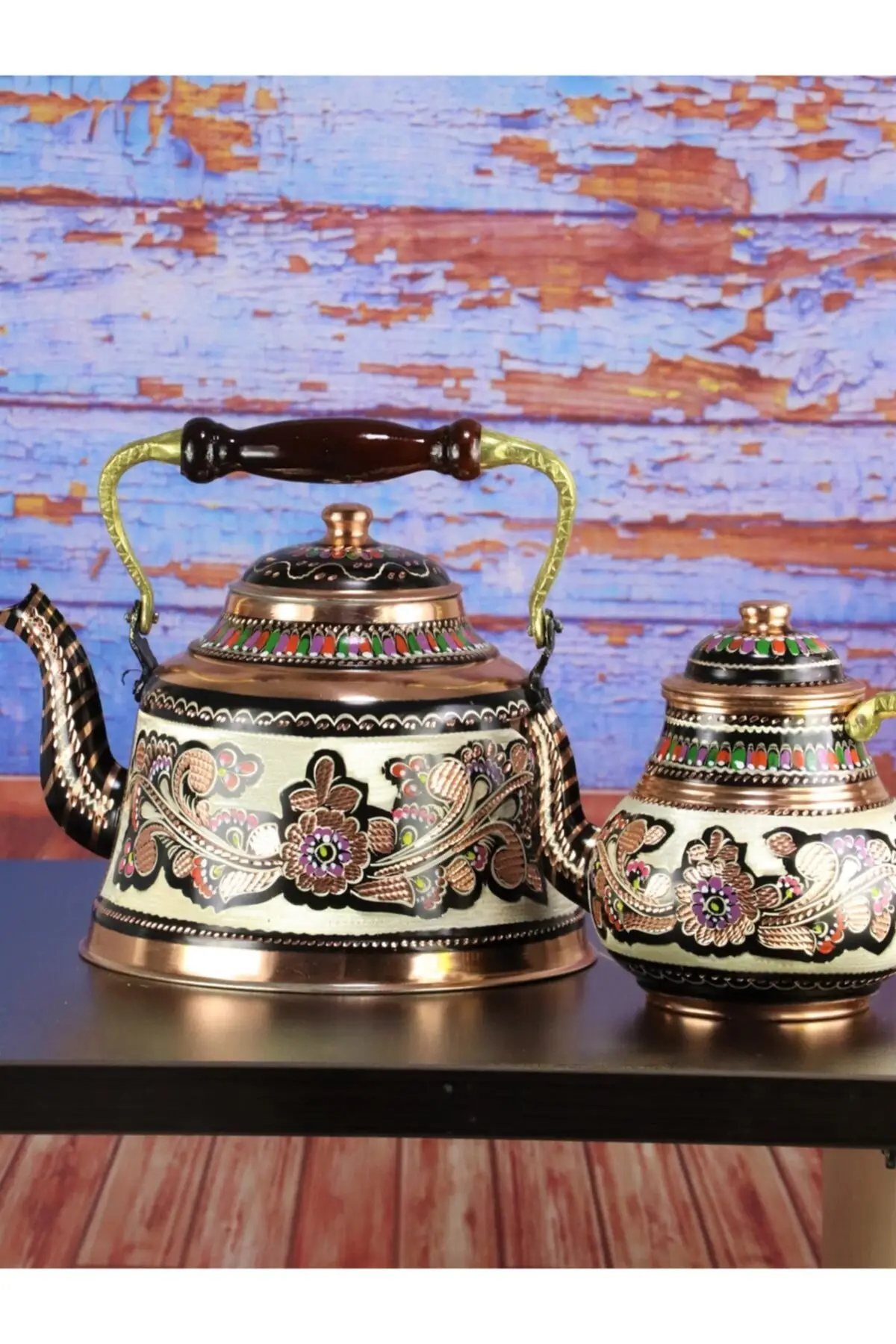 DOLBOVI copper linden teapot set rose flower 3,9 Lt Cooper Tea Pots Handmade