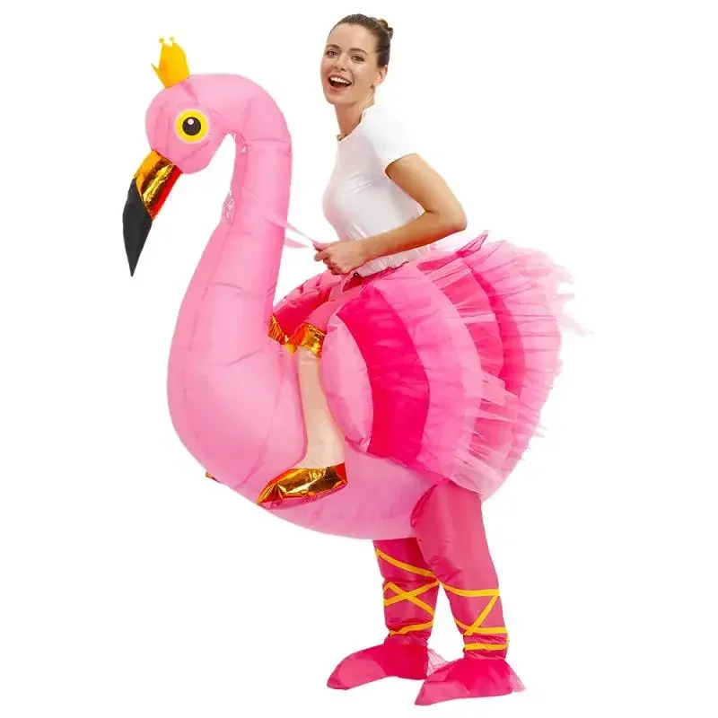 Disfraz inflable de flamenco para adultos, mascota de Anime, disfraces de juego Roly, Carnaval de Navidad, Halloween, Cosplay, trajes de vestir divertidos
