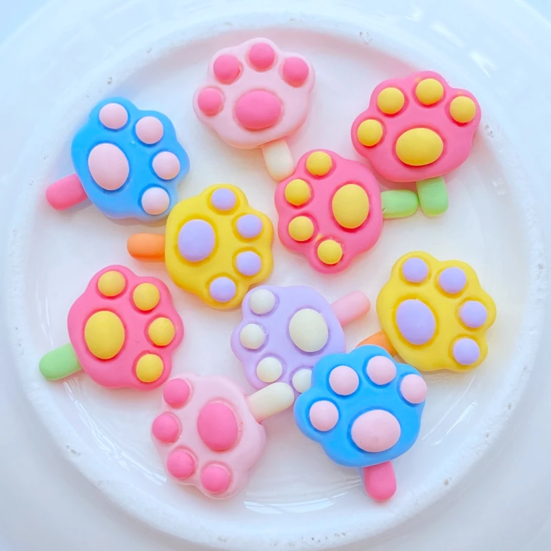 

20Pcs New Cute Mini 13*16mm Foot Lollipop Resin Flatback Ornament Nail Jewelry Making Hairwear Accessories