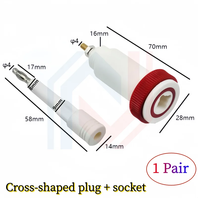 4mm Banana Cross Jack Brass Core 10KV-30KV High Voltage Connector Plug and Socket