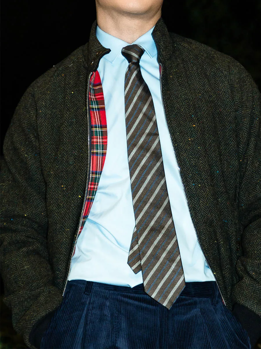 POT&CRAFTSMAN เสื้อแจ็คเก็ตฮาร์ริ่งตัน G9 วินเทจสำหรับผู้ชายฤดูหนาวเสื้อขนสัตว์ทวีดสีสันสดใส