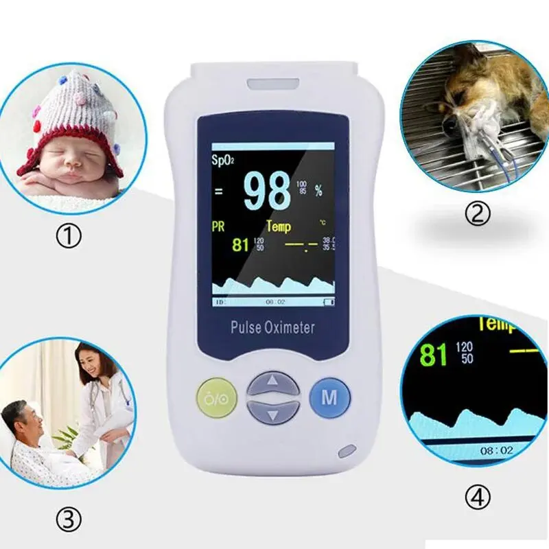 

Baby oximeter medical fingertip Oximetro handheld pulse SPO2 infant blood oxygen De Dedo portable packaging