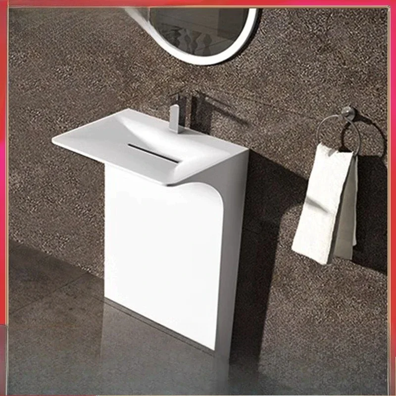 Acrylic integrated molding 7-character special-shaped floor-to-ceiling household, villa light luxury washbasin washbasin